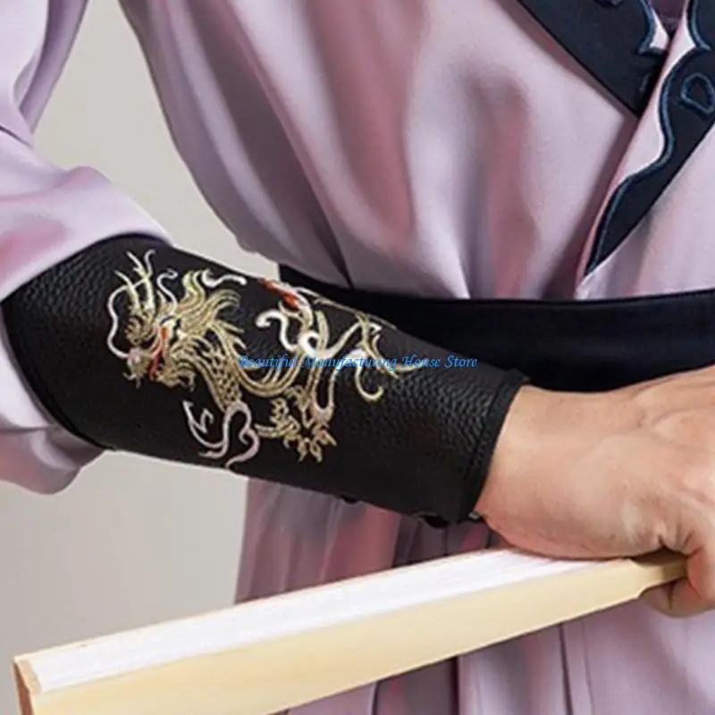 E56A الجلود براكر القرون الوسطى Vambrace المعصم الدروع سوار ذراع القفاز ArmGuard بولي القفاز معصمه الملحقات