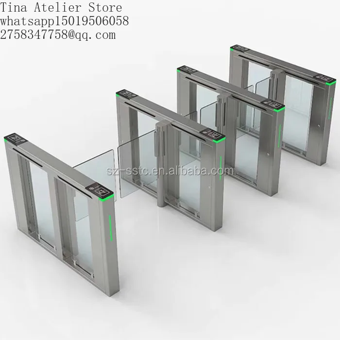 SST Swing Barrier Bi-directional Electric Turnstile DC Brushless Motor 110V-240V RS485 Communication 6-Pair IR Sensor SST-F356