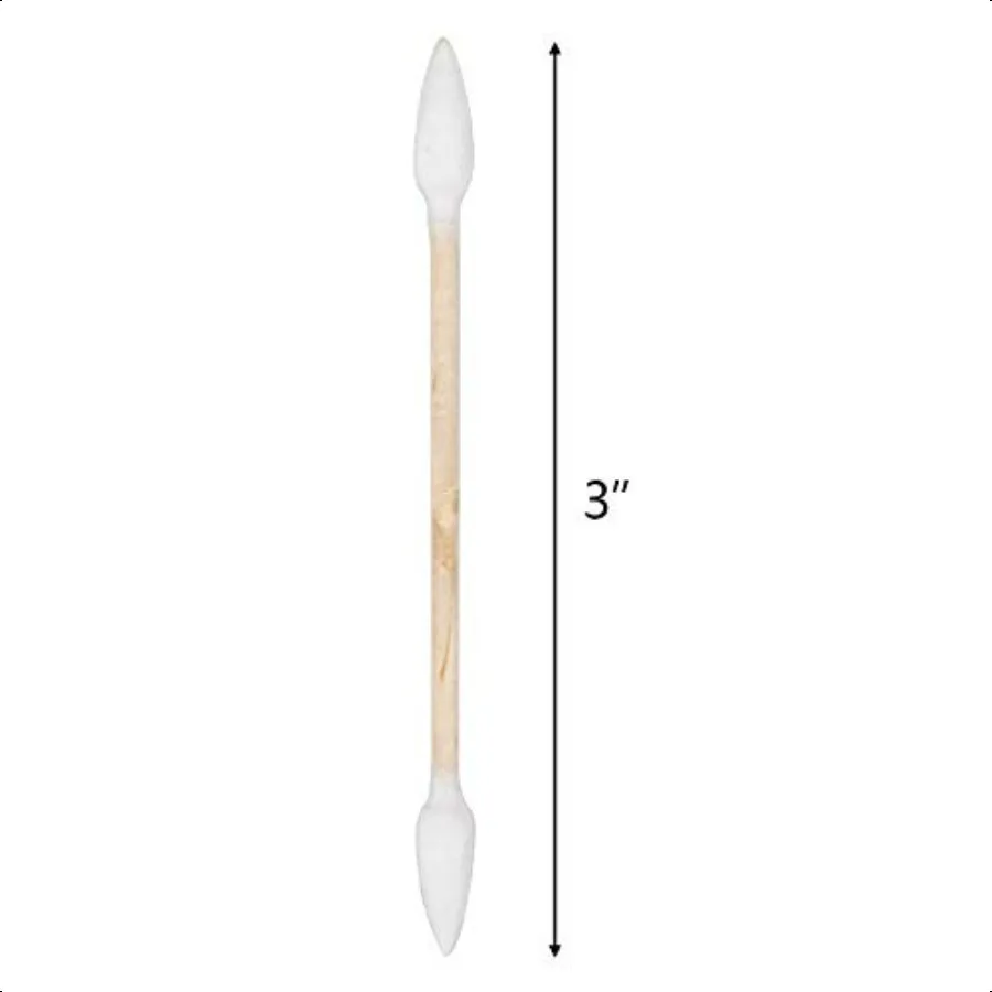 2500 шт. деревянные ватные палочки с двойными заостренными ватными палочками, 25 упаковок, 100 шт., 1 упаковка