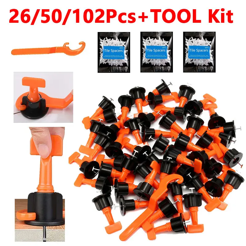 

25/50/101Pcs Floor Tile Leveling Tool Kit Floor Balance System Clips Spacers Porcelain Leveler Assist Component Wall Fixing