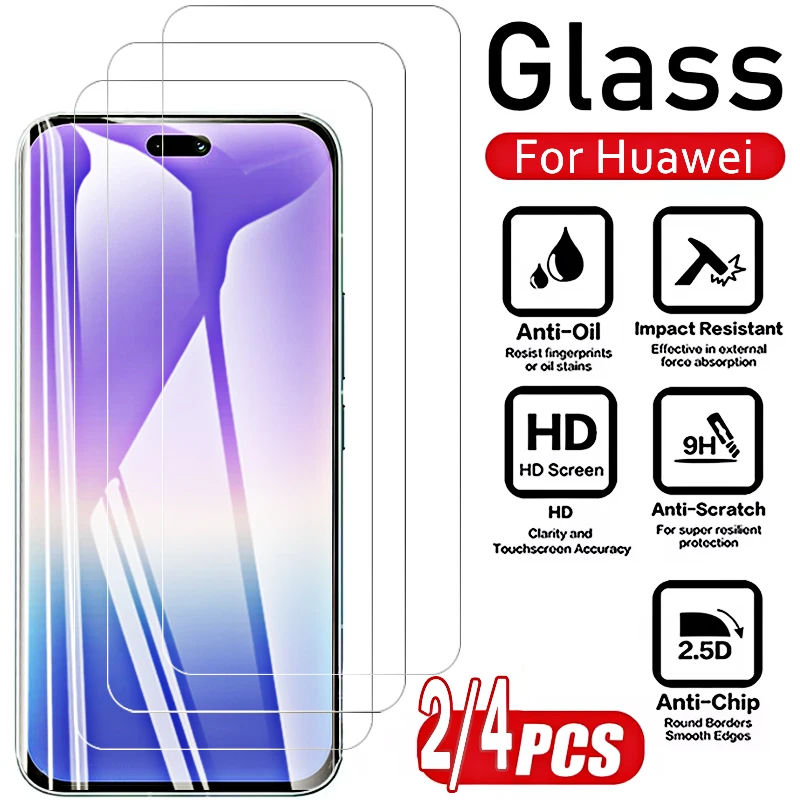 2/4PCS Verre Trempé Frontal pour Huawei Pura 90 Pura90 KEE-AL00 6.8" 9H HD Protection d'Écran Anti-Rayures Couverture Totale Film Transparent