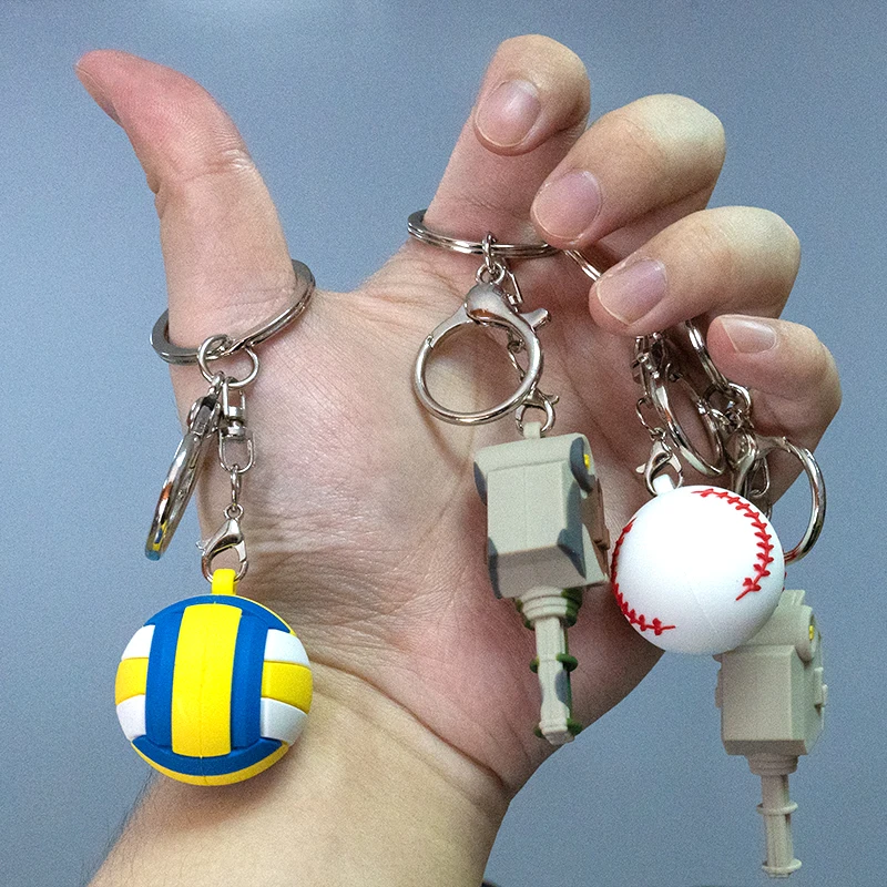 1PCS 3D Basketball Keychain Football Tennis Golf Ball Keyring Fit Car Key Accessories Sports Competition Souvenirs Friends Gift image 5