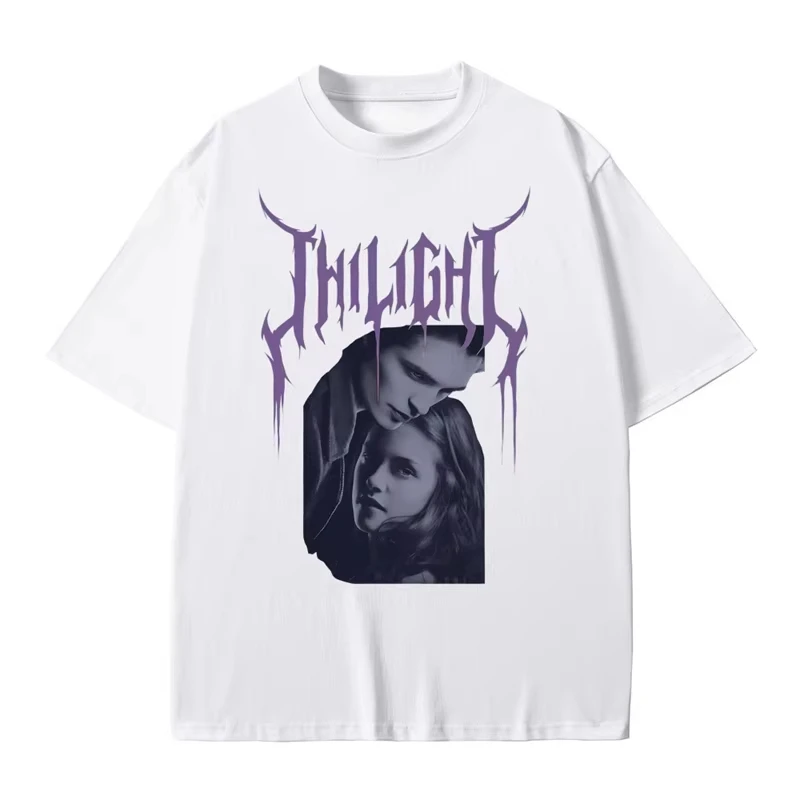 سلسلة الأفلام الشفق بيلا وإدوارد كولين تي شيرت روبرت باتينسون التي شيرت المرأة خمر القوطية روك الرجال تي شيرت #2