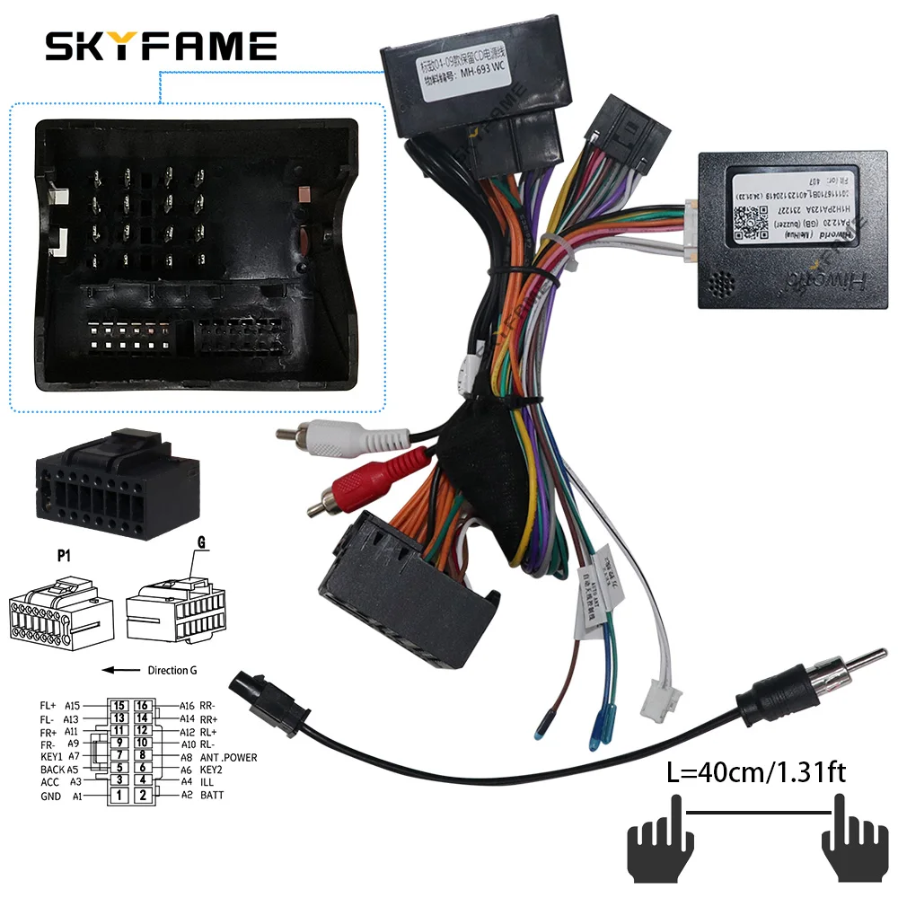 SKYFAME سيارة 16pin الأسلاك تسخير محول Canbus صندوق فك أندرويد راديو كابل الطاقة لبيجو 407 G-RZ-PSA67 PA12.20