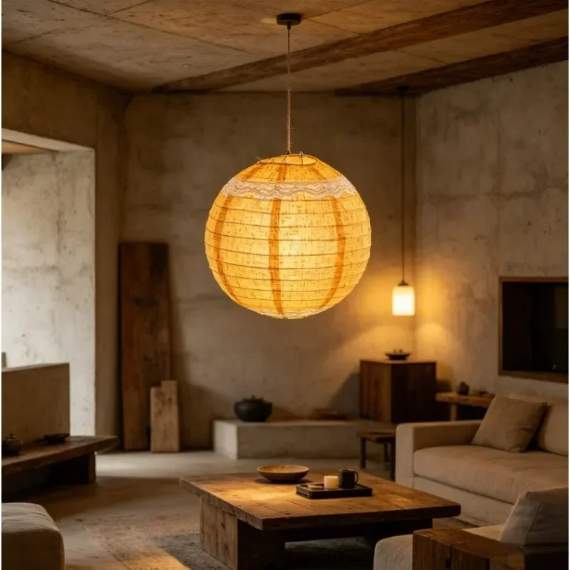

Multi-scenario Bohemian Lace Burlap Lanterns 5Pcs,Boho Style Paper Hanging Lamp for Birthday Party, Indoor Home Decor Decoration