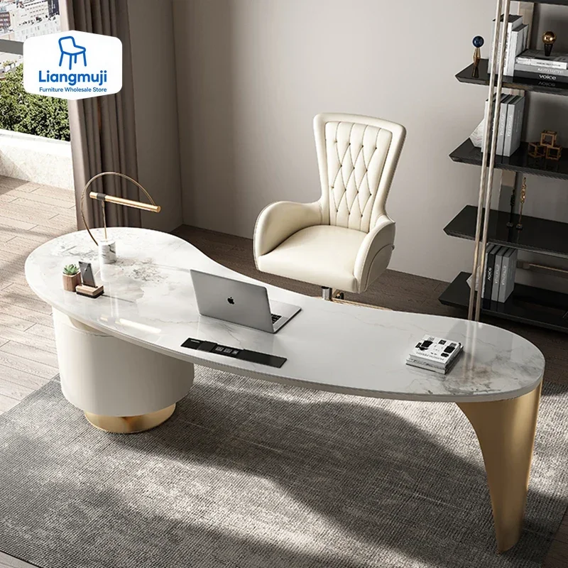 

Supplies Under Office Desk Computer Boss Mesa Writing Reception Desk Executive Mirror Table Pour Ordinateur Home Furniture