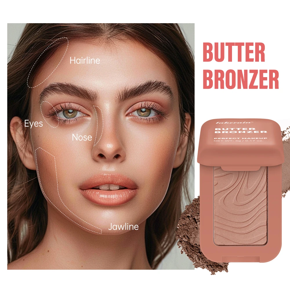 Butter Bronzer Single Color Dark Skin Natural Cheek Tint Waterproof Face Contouring Cosmetics Brighten Face Soft Female Makeup