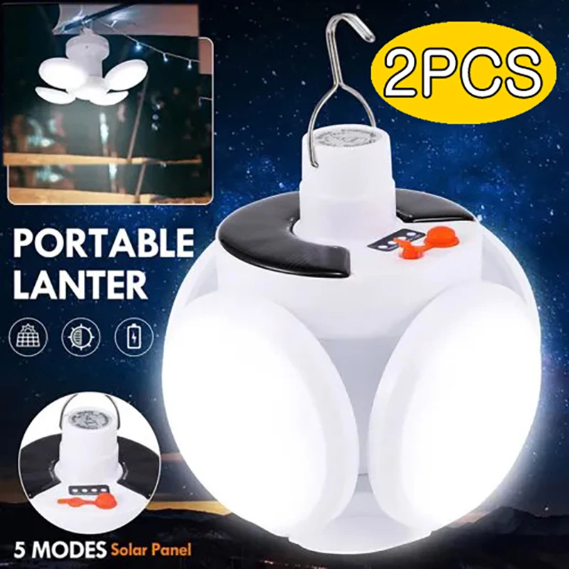 

Solar Energy Camping Lamp 5 Modes SOS Waterproof USB Rechargeable LED Remote Control Foldable Lantern Portable Emergency Lamp