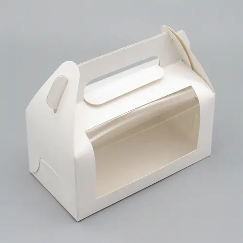 10/20pcs Hand-Held Transparent Window Paper Gift Boxes For Wedding Birthday Party Cake Bread Baking Package Box Custom LOGO Box - Image 6