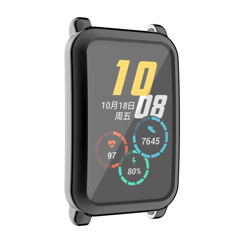 Soft Glass Edge Frame TPU Shell Watch Case Protective Bumper Screen Protector Cover For Huawei Honor Watch ES