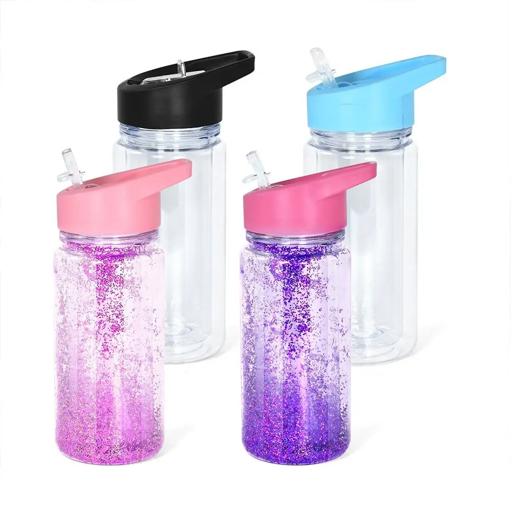 NEW 300ml Capacity Snow Globe Tumbler Break-Resistant Reusable Mason Jar Cups Double Layers Pre-Drilled Water Bottles DIY Gift