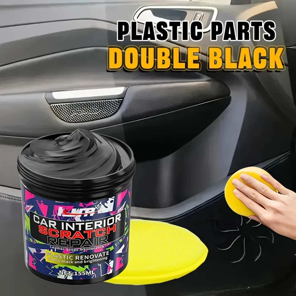 แว็กซ์ฟื้นฟูพลาสติกภายในรถยนต์ KJM สีดำเงา ให้ความเงางามยาวนาน ปกป้องและเพิ่มความเงางามให้พลาสติกทั้งภายในและภายนอกรถยนต์