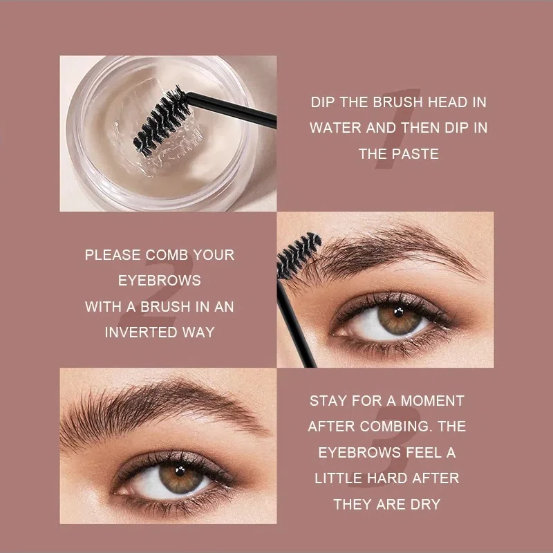 Crème à sourcils sauvage marron noir mat, teinte naturelle 3D, rehausseur de sourcils, cire Gel imperméable, maquillage durable pour les yeux, outils cosmétiques