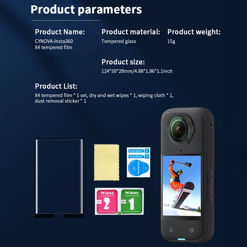 Защитная пленка CYNOVA для Insta360 X4, закаленное стекло, Защитная пленка для Insta 360 X4, аксессуары для экшн-камеры