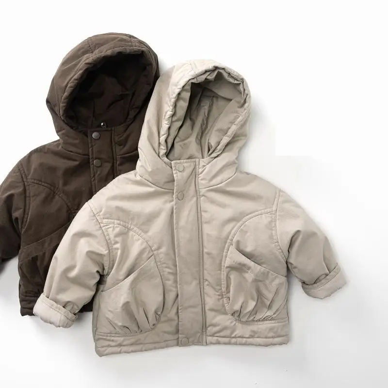 

2025 Winter New Children Cotton Padded Jacket Kids Boys Thick Warm Windbreaker Coat Girls Hooded Quilted Jacket Baby Clothes