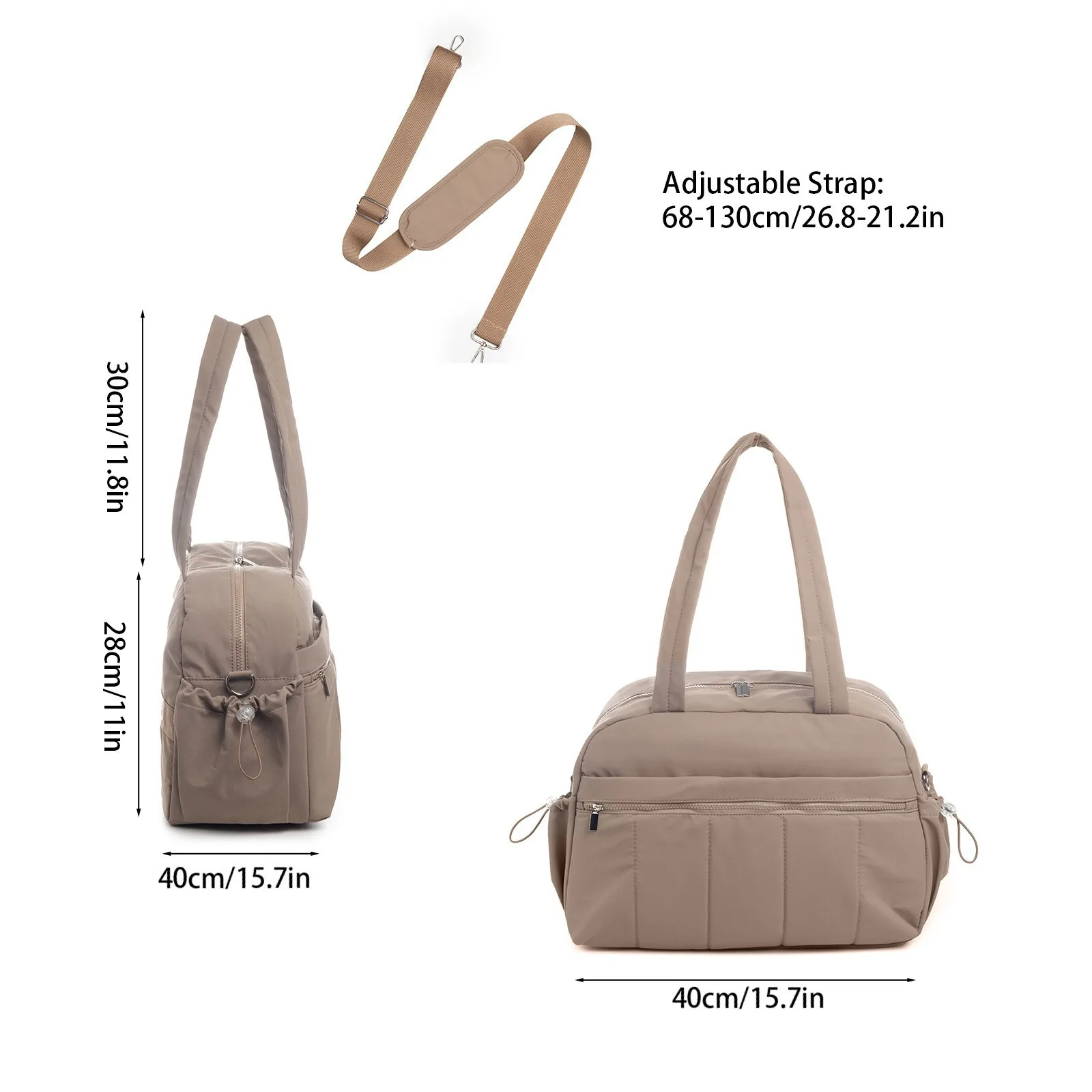 Lightweight Women's Fitness Bag with Dry and Wet Separation, Short-distance Travel Bag with Toiletry Compartment