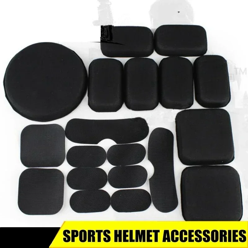 Tactical Helmet Soft Pad Durable 19Pcs / Set Combat Paintball Helmet Pads Hunting Shooting Helmet Protective Pads