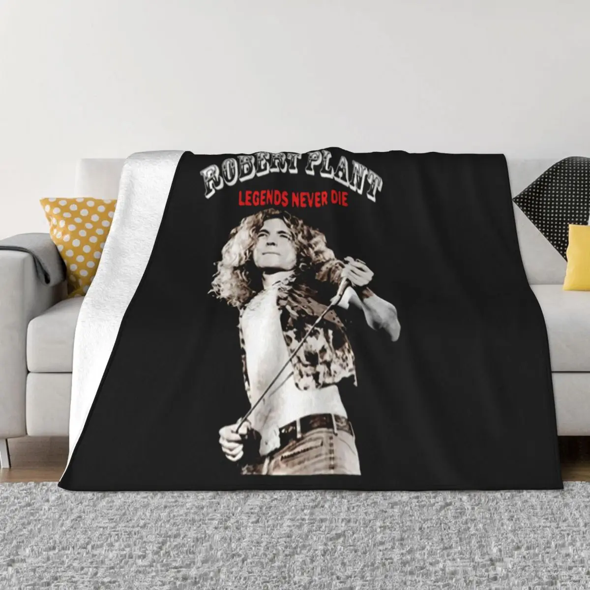 Vintage Robert Plant Legends Never Die For Men Women P1219 Summer New Arrival Science Kawaii Humor Throw Blanket