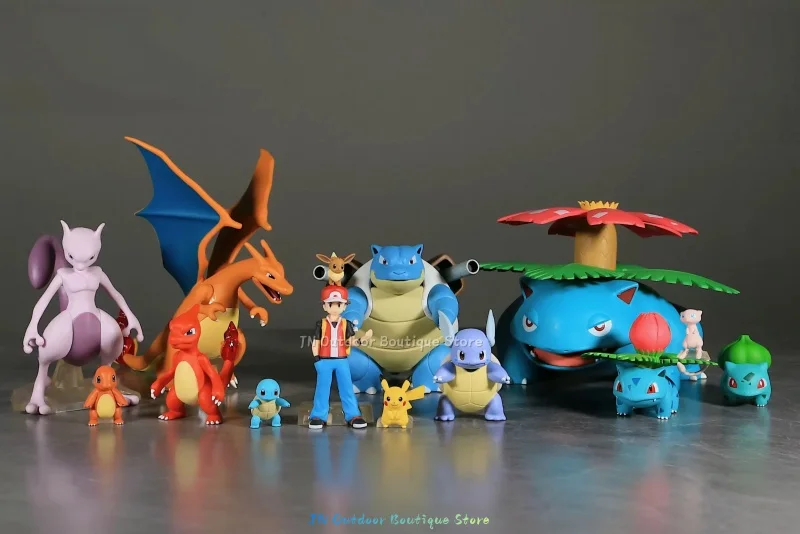 Bandai Pokemon 1/20 Scale Anime Collectible Figure Kanto Region Red Bulbasaur Squirtle Ivysaur Desktop Decoration Model Toy Gift