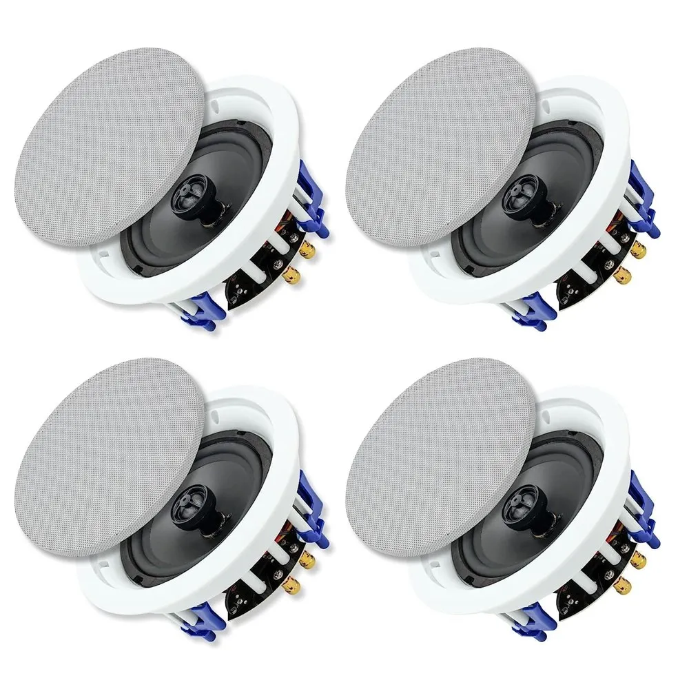 

Herdio 6.5 Inch 640 Watts Ceiling Speakers 2 Way Flush Mount Passive Perfect For Office Kitchen Living Room Bathroom 4 Speakers