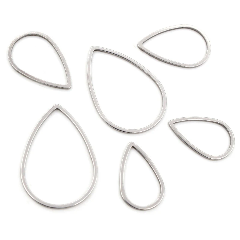 20 sztuk/partia 13 26 32mm ze stali nierdzewnej pozłacane kropla wody zamkniętej ramy wypadania pierścionki dla DIY kolczyk biżuteria zadatki ustalenia — zdjęcie 5