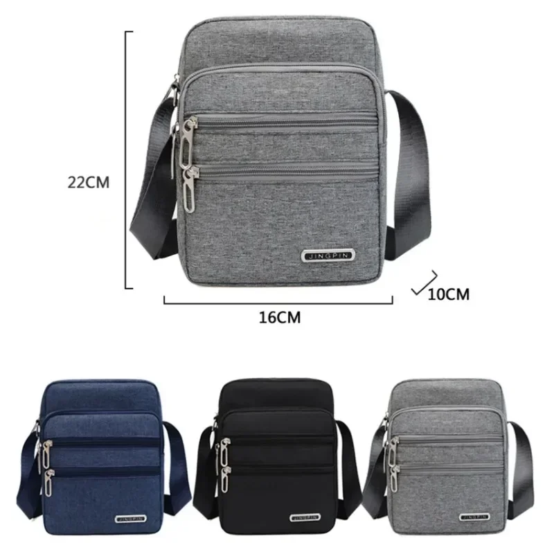 Men's Shoulder Bag Business Leisure Large Capacity Portable Handbag Zipper Multi Layer Waterproof Summer Male's Crossbody Bags