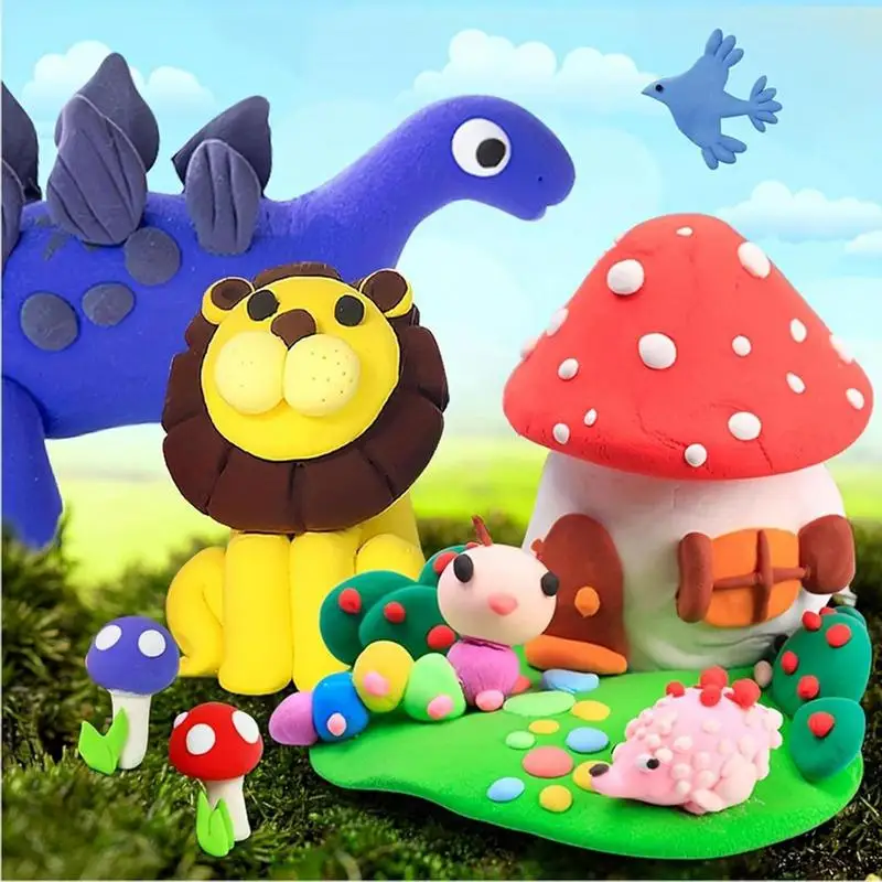 36-teiliges Magic Air Dry Clay-Set, selbsthärtendes, flexibles, leichtes, weiches Teig-Set für die Bildhauerei, sensorisches Spielen, Jungen und Mädchen, 3–12 Jahre