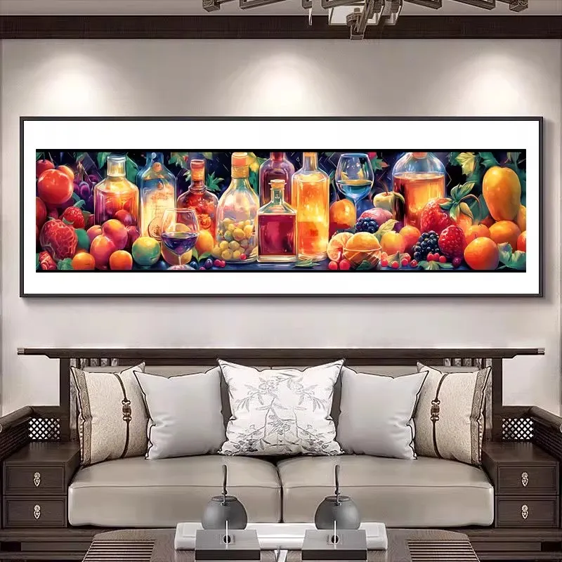 

9CT 11ct Wine fruit Embroidery DIY Printed Kits Cross Stitch Thread Needlework With needles threads