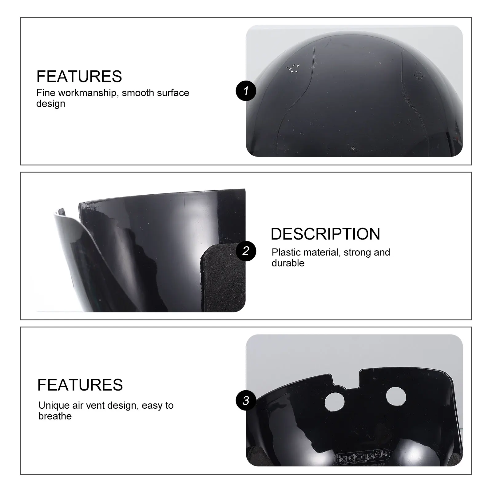 

Safety Cloth Hat Shell Sturdy Plastic Shockproof Universal Liner Black Anti Collision Protective Insert Bump Caps