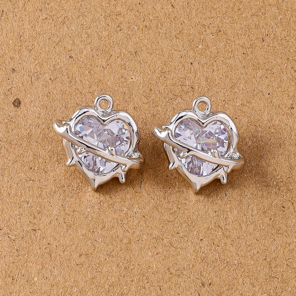 5 قطعة 17*16 مللي متر شيك كريستال تشيكوسلوفاكيا الحب القلب Charms المعلقات ل قلادة سوار أقراط DIY بها بنفسك صنع المجوهرات اكسسوارات لوازم