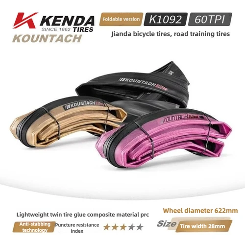 Imagen 2 del producto Kenda K1092 bicicleta borde amarillo borde rosa neumático bicicleta de carretera neumático exterior 700*25 28C resistente a pinchazos 120TPI