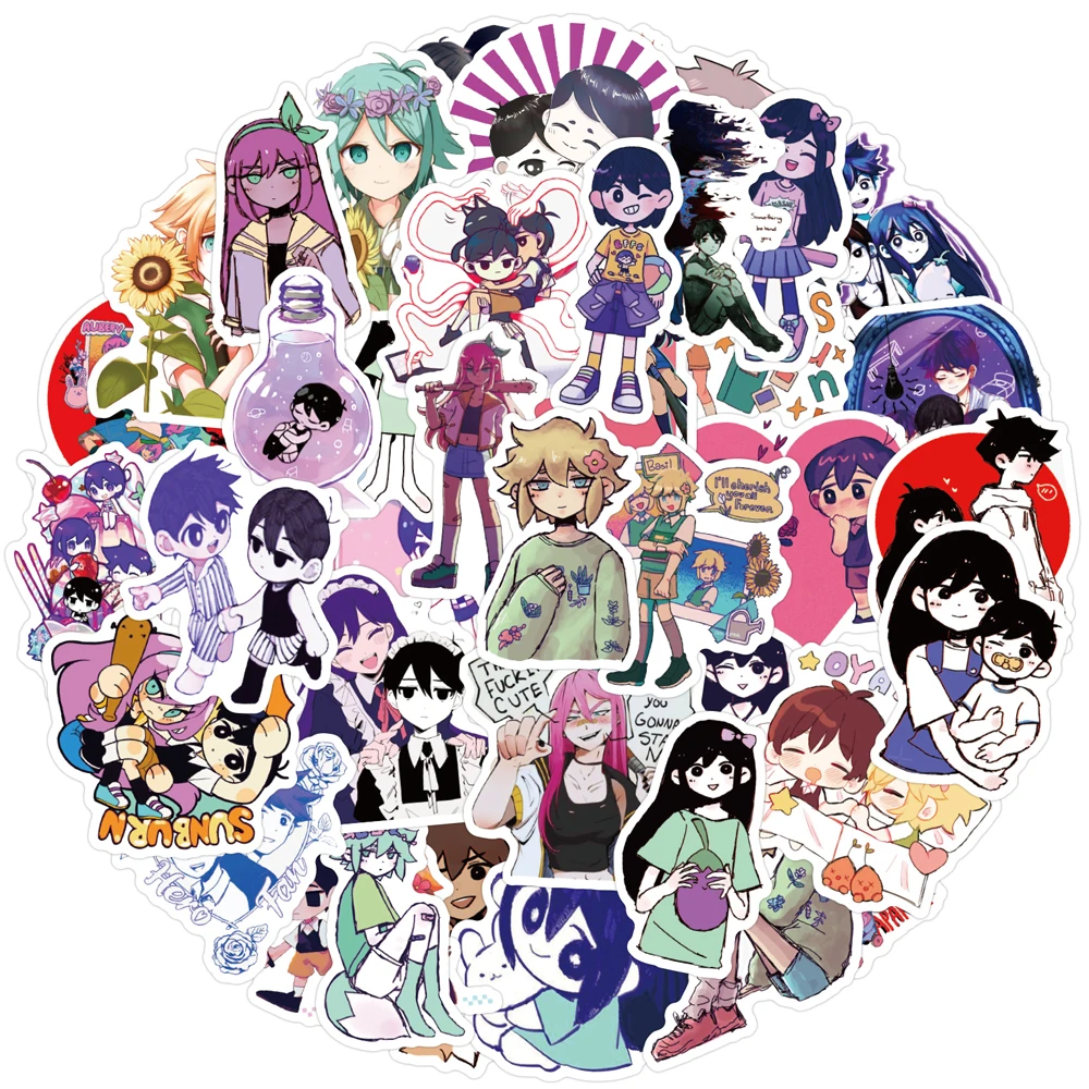 10/30/62pcs Game Omori Stickers Anime Decal Waterproof Graffiti Skateboard Motorcycle Laptop Sunny Basil Cartoon Sticker for Kid