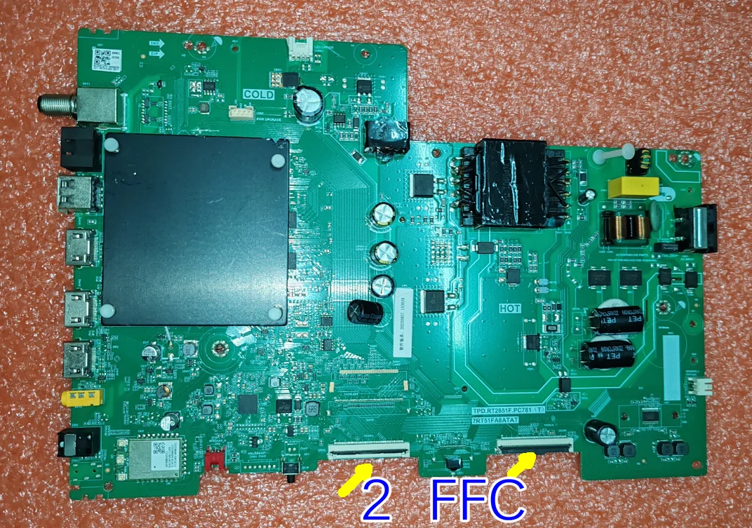 TPD.RT2851F.PC781(T) 7RT51FA8ATAT Placa base para TV LED, 3 interfaces diferentes, verifique con cuidado