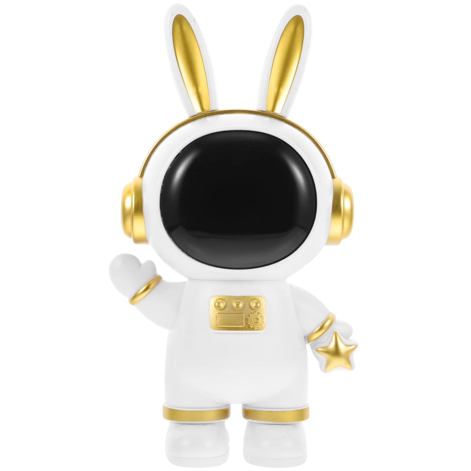 

Cute White Bunny Piggy Bank Unbreakable Glass Jar Kids Money Storage Astronaut Decorative Vinyl Model for Children
