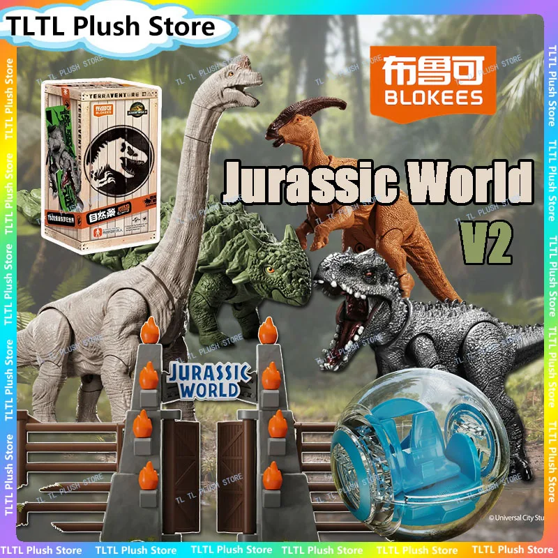

Blokees Jurassic World Terraventure Series Ver 2 Blind Box Action Figures Assembly Model Kit Toy for Boys Birthday Mystery Gift