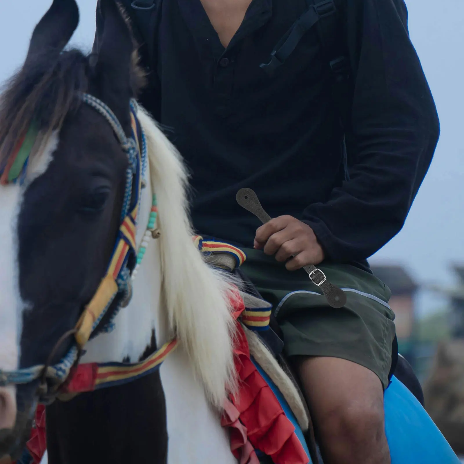 2 قطعة قابل للتعديل بولي Spur الأشرطة الغربية الفخذ عالية التمهيد الأشرطة ركوب الخيل ركوب التمهيد اكسسوارات الفروسية الغربية حزام #1