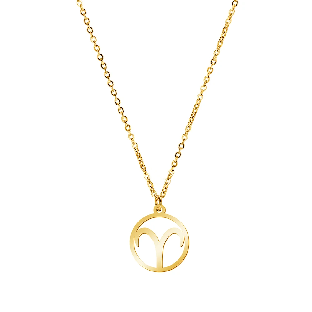 Edelstahl Hohl-out Stern Sternzeichen Halskette 12-Konstellation Anhänger Halskette Frauen Kette Halsband Männer Schmuck Geschenke – Detail 17