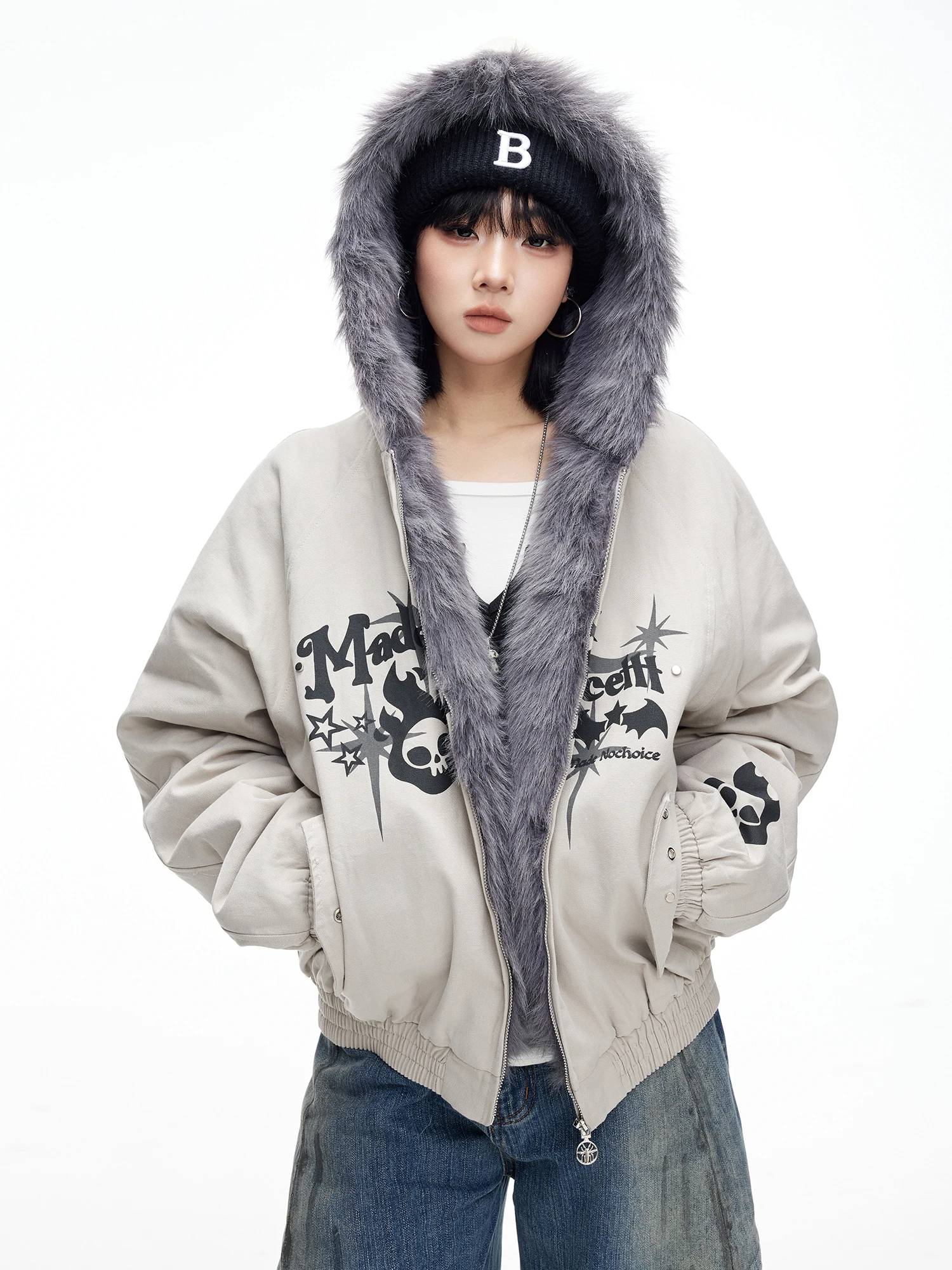 

Теплая хлопковая куртка женская с меховым воротником, американский дизайн, новая зимняя модель, рабочая одежда Mountain Eagle, хлопок...