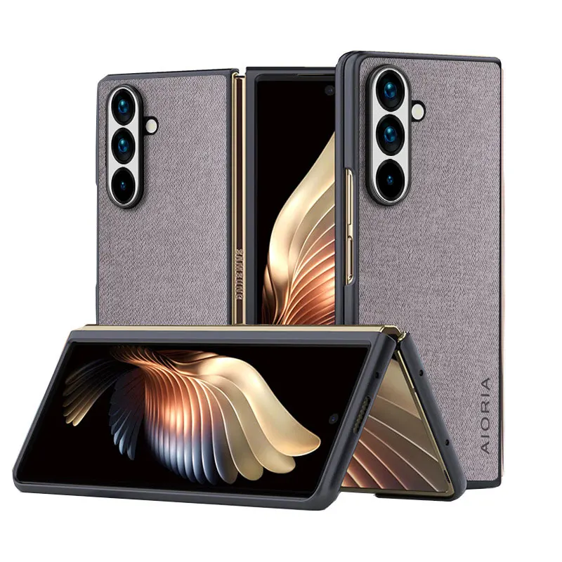 Hülle für Samsung Galaxy Z Fold 7 Fold6 Fold 5 Fold 4 Fold 3 5G 4G Leder Master Hard Textile Fashion Phone Cover Coqua für Hülle – Detail 3
