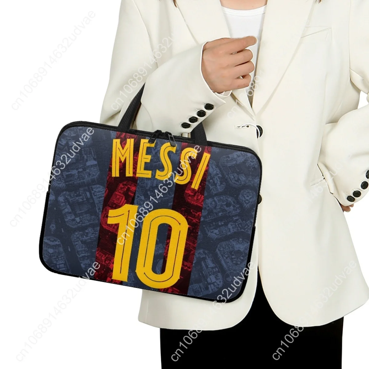 Afbeelding 5: Messi Voetbal Laptoptassen voor Dames Nummer 10, Reizen Universele Draagbare Tablet Tas Merkontwerp Computer PC Carry Cover Pouch