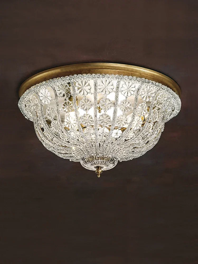 

Aibei Французский тяжелый рабочий рисовый лепесток хрустальный потолочный светильник полностью медный дизайнерский светильник для гостиной, столовой, спальни