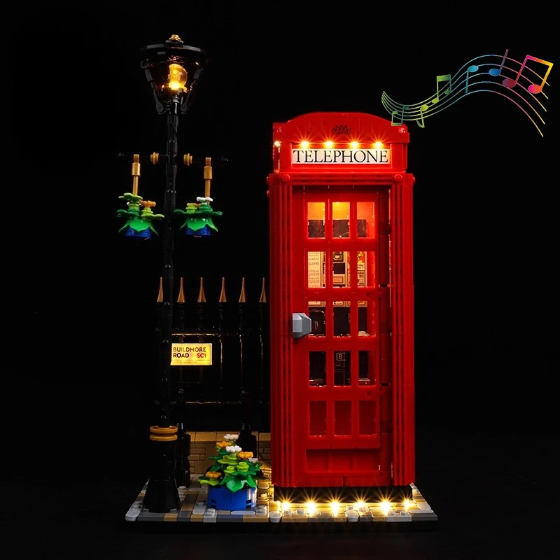Nenhum modelo de conjunto de iluminação LED adequado para ideias de caixa de telefone LEGO Red London 21347 (excluindo blocos de construção)