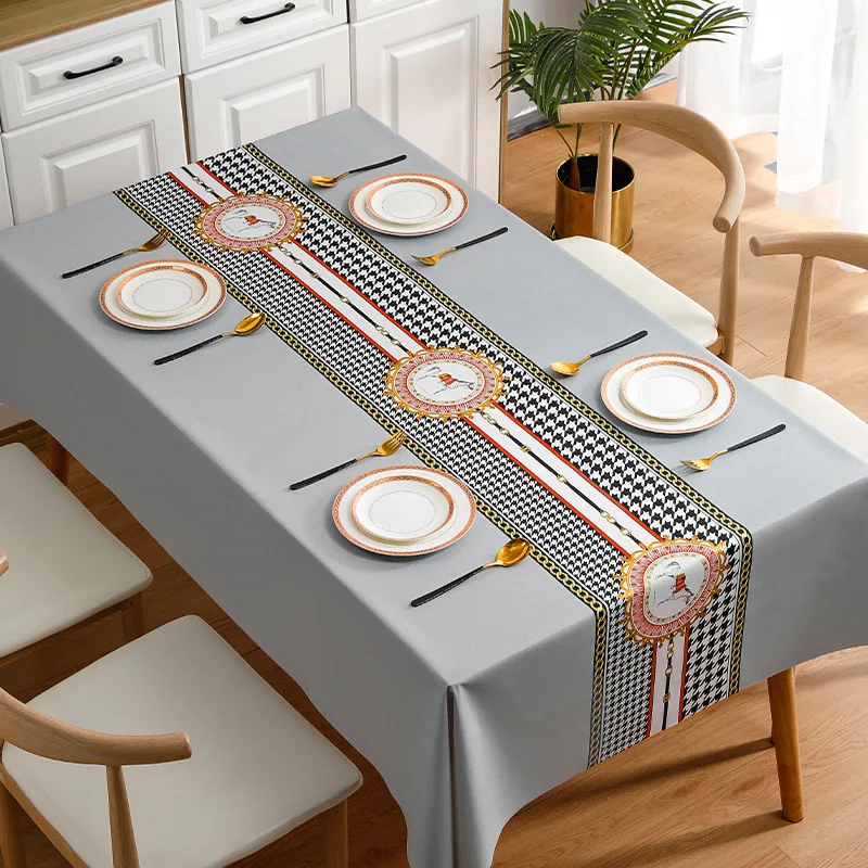 Tea Table Tablecloth Nordic High-temperature Resistant Tablecloth Waterproof and Oil Resistant Rectangular PVC Tablecloth
