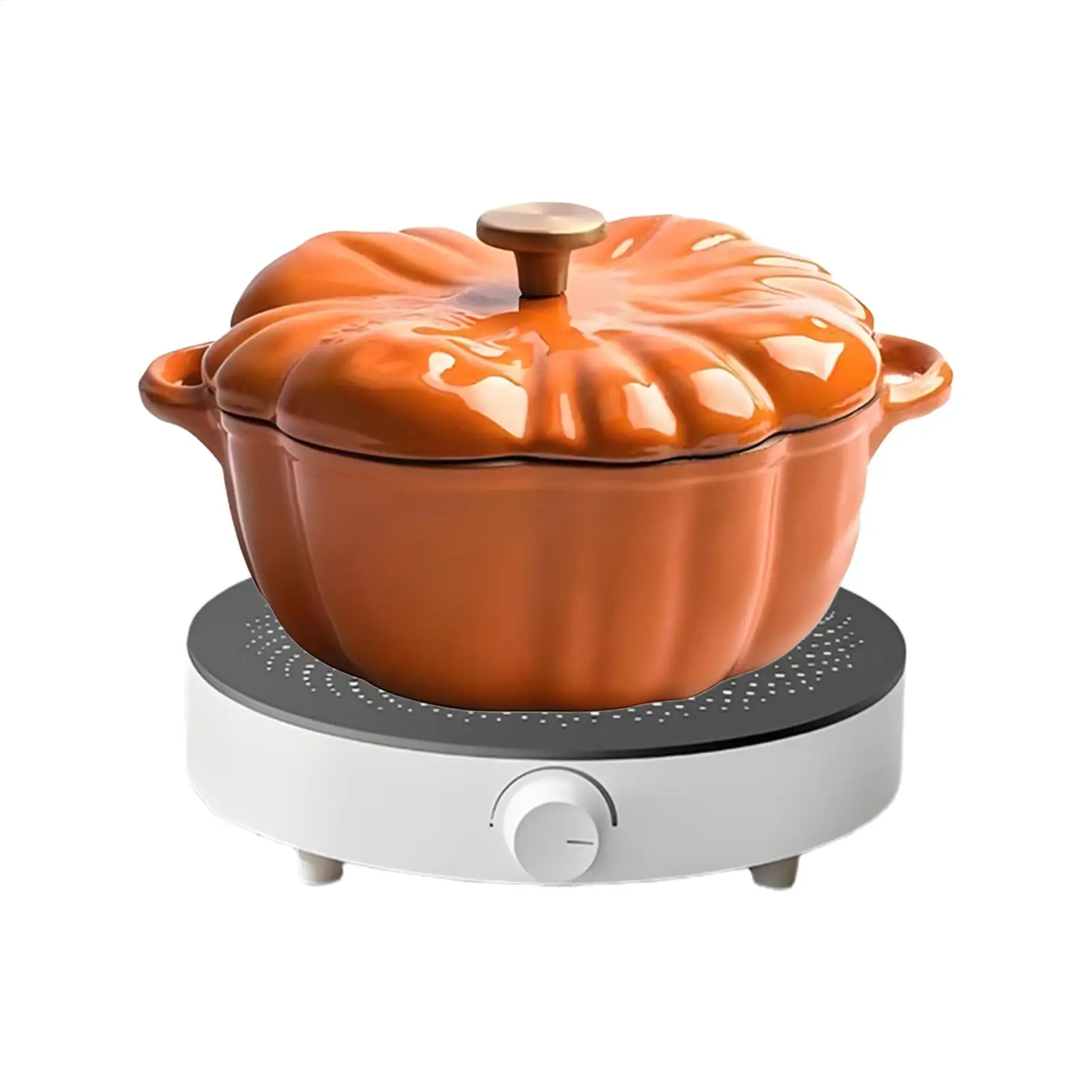 

16CM Pumpkin M icro Pressure Pot Serving Pot New Home Type Soup Pot Multifunctional Non Stick Pot Gas Stove Universal Soup Pot