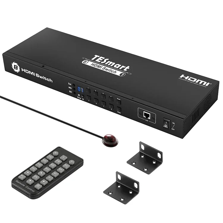 8x1 HDMI Switch Support RS232 / IP IR RJ45 Over Cat5e Cat6 HDMI Video Switcher 8 Input 1 Output