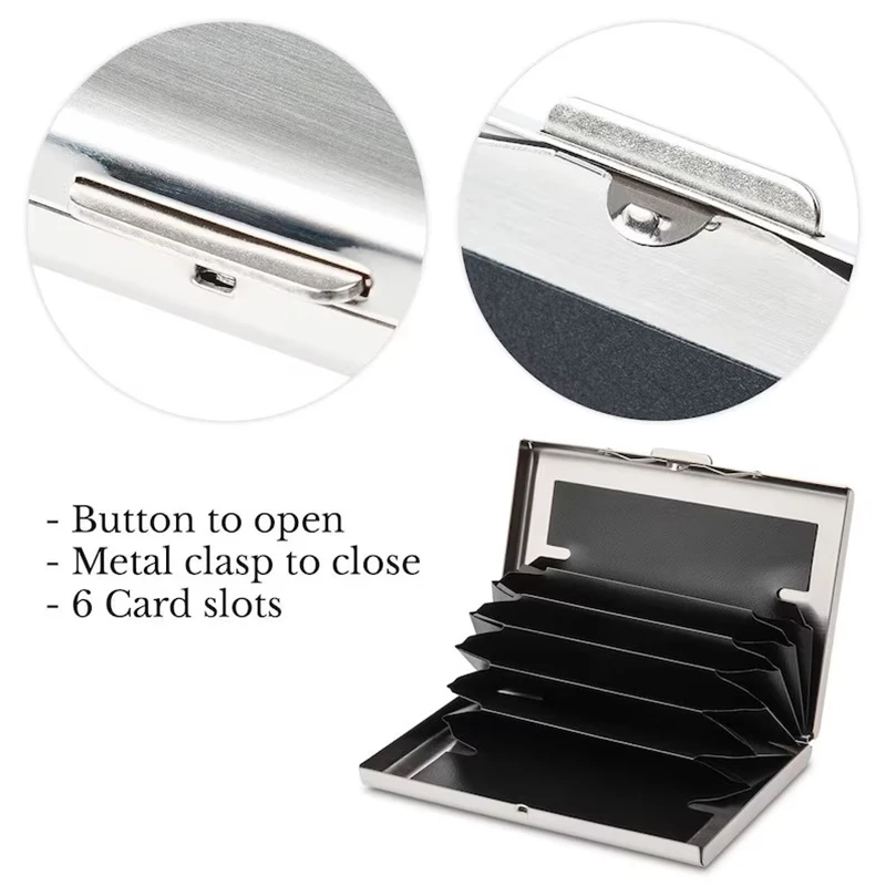 Personalised Name Card Holder 10 Card Slots Stainless Steel RFID Blocking Secure Bank Card Case