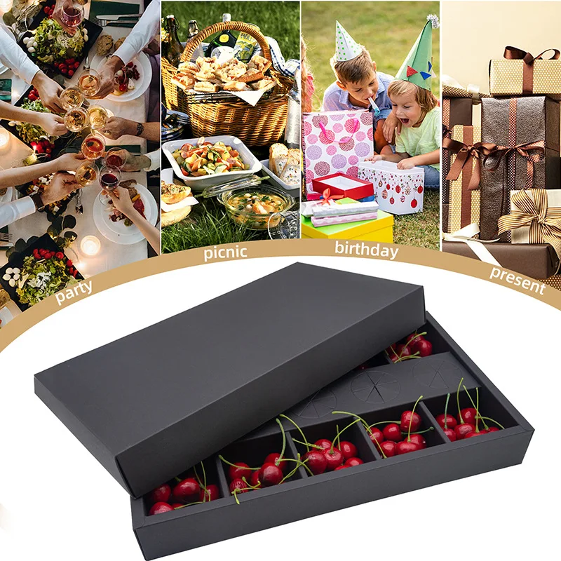 Customized-Border Cake Candy Fruit Box Catering Packaging Platter Box Small Snack Paper Box Dessert Packing Box