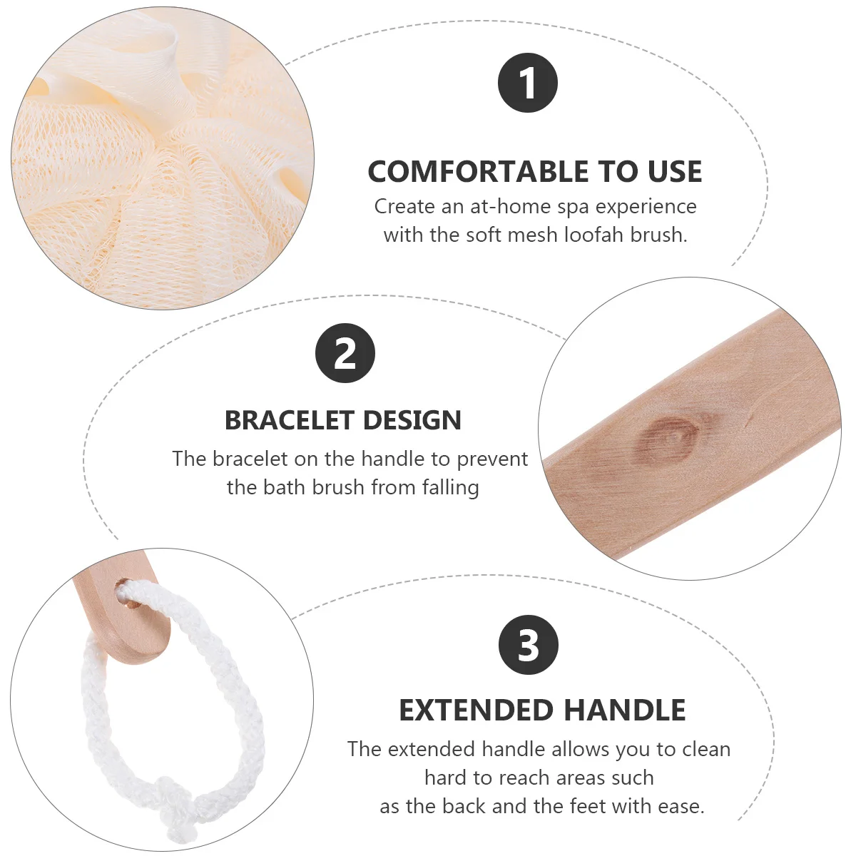 

Губка для ванны с длинной ручкой, щетка из люфы, сетка, отшелушивающий скребок для душа, скребок для тела, слойка для мужчин и женщин, губка для ванны, щетка