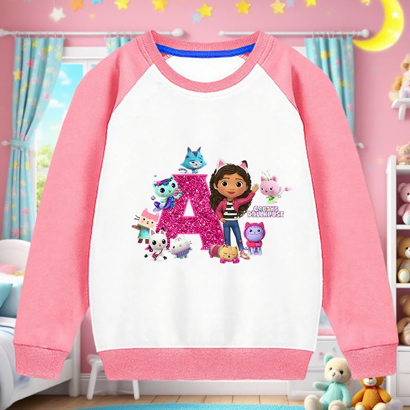 

Gabby Dollhouses Round-neck Hoodie Children Pullovers Autumn Winter Thick Long-sleeved Shirt Girl Casual Sweatshirts Top Clothes