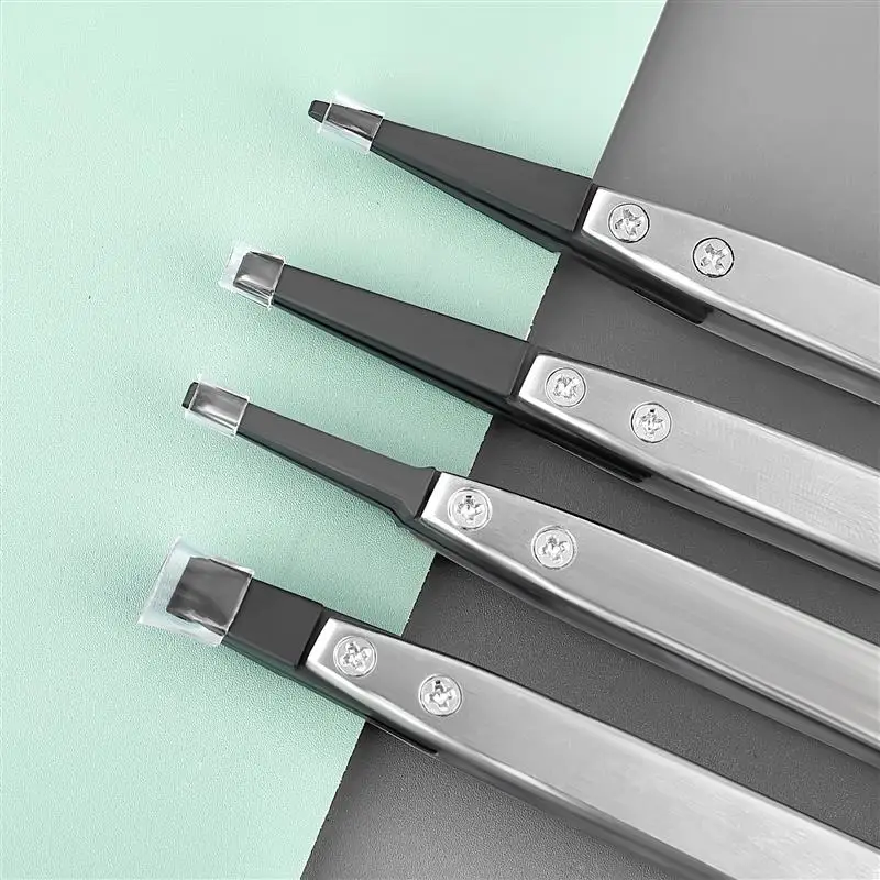 Stainless Steel Curved Straight Black Carbon Heads Tweezer Nail Art Rhinestones Nipper Picking Tool Sequins Beads Making Tools